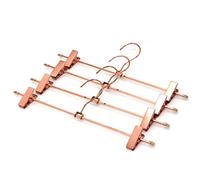 10Pack Koobay 35cm Gold Shiny Copper Finish Metal Stainless Steel Bottom Adjustable Clips Pants Trousers Suit Hanging Hangers