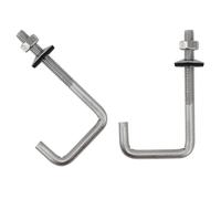 10Pack M6x25x75mm 304 Stainless Steel Roofing Hook Bolt Tile Hook Bolt with Waser and Nut for Roof Tile Fixed, Fastening Hook Bolts