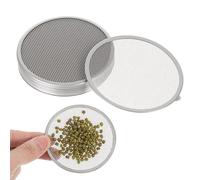 10Pack Mason Jar Screen Strainer Lids for Sprouting, 304 Stainless Steel Sprouting Lids for 86mm Wide Mouth Mason Jar, Regular Mouth Mesh Bean Sprout Sieve Lid for Bean, Alfalfa, Broccoli