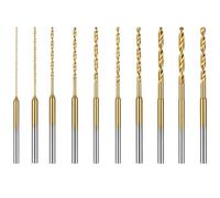 10Pack Mini Twist Drill Bit Set, 0.6mm-2.2mm Fully Ground Micro Drill Bits Shank Titanium Coated Tiny Drills Bit Hole Drilling Tool, High Speed Steel Jewelry Drills Bits for DIY Wood Bead, Hss 2.35mm
