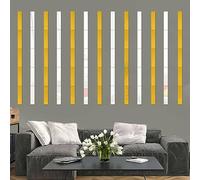 10Pack Mirror Wall Stickers, 3D Acrylic Mirror Sheets Wall Decals Mirror Stickers for Livingroom Bedroom TV Background, 5×50cm(gold)