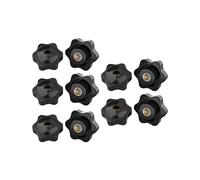 10Pack Plum-Blossom Hand Tightening Rubber- Nuts Black Thumb Nuts Star Mechanical Thumb Nuts M10