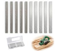 10Pack Reversible Electric Planer Blades 82mm with Double Cutting Edges | Precision Ground HSS Carbide Planer Replacement Blade for Makita, DeWalt, Bosch Hitachi and DIY Woodworking