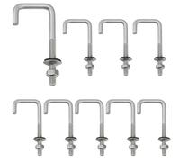 10Pack Roofing Anchor Bolt 304 Stainless Steel Long Shank Tile Hook Bolt Concrete Screw with Hex Nut and Washer (M6x40x120mm)