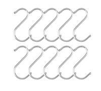 10Pack S-Shaped Hooks, Stainless Steel Heavy Duty Metal Hook for Hanging at Garden, Kitchen, Bathroom, Bedroom, Living Room and Office (S)
