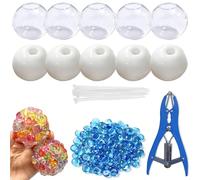 10pack Squishy Making Kit Stress Balls, DIY Stress Ball Making Kit, Blank Pressure Balls Skin DIY Kit with Expander Tool and Flat Beads (Dark Blue)