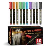 10Pack Temporary Tattooes Markers with Quick Dry Inks for Face Body Art and Halloween Party Supplies Washable Skin Tattooes Markers