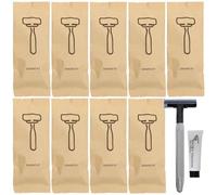 10Pack Travel Individually Wrapped Hotel Disposable Razors Kit With Shave Cream; All Purpose Private Body Pocket Razor Set for Guests; Skin Friendly Travel Shaving Razor for Hotel,Travel, Daily Use