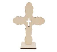 10Pack Unfinished Wood Crosses with Stands for Projects and Faithful Decorations Ornament Home Decoration