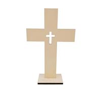 10Pack Unfinished Wood Crosses with Stands for Projects and Faithful Decorations Ornament Home Decoration