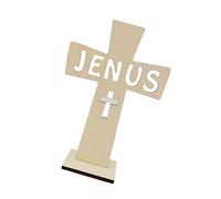 10Pack Unfinished Wood Crosses with Stands for Projects and Faithful Decorations Ornament Home Decoration