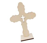 10Pack Unfinished Wood Crosses with Stands for Projects and Faithful Decorations Ornament Religious Decoration