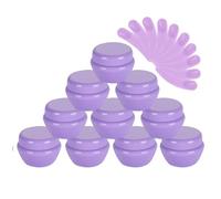 10Packs 20G/20ML Frosted Container Jars with Inner Liner for Scrubs, Oils, Salves, Creams, Lotions, Makeup Cosmetics with Mini Scoop (Purple)