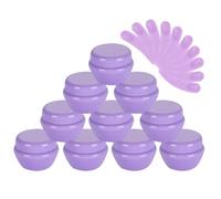 10Packs 30G/30ML Frosted Container Jars with Inner Liner for Scrubs, Oils, Salves, Creams, Lotions, Makeup Cosmetics with Mini Scoop (purple)