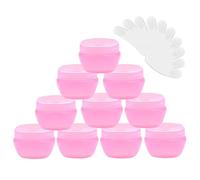 10Packs 30G/30ML Frosted Container Jars with Inner Liner for Scrubs, Oils, Salves, Creams, Lotions, Makeup Cosmetics with Mini Scoop (Pink)