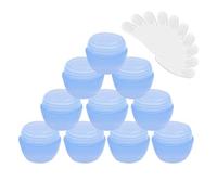 10Packs 30G/30ML Frosted Container Jars with Inner Liner for Scrubs, Oils, Salves, Creams, Lotions, Makeup Cosmetics with Mini Scoop (blue)