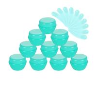 10Packs 30G/30ML Frosted Container Jars with Inner Liner for Scrubs, Oils, Salves, Creams, Lotions, Makeup Cosmetics with Mini Scoop (green)