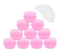 10Packs 50G/50ML Frosted Container Jars with Inner Liner for Scrubs, Oils, Salves, Creams, Lotions, Makeup Cosmetics with Mini Scoop (pink)