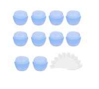 10Packs 5G/5ML Frosted Container Jars with Inner Liner for Scrubs, Oils, Salves, Creams, Lotions, Makeup Cosmetics with Mini Scoop (Blue)