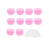 10Packs 5G/5ML Frosted Container Jars with Inner Liner for Scrubs, Oils, Salves, Creams, Lotions, Makeup Cosmetics with Mini Scoop (pink)
