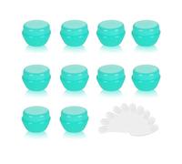 10Packs 5G/5ML Frosted Container Jars with Inner Liner for Scrubs, Oils, Salves, Creams, Lotions, Makeup Cosmetics with Mini Scoop (green)