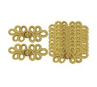 10Pair Chinese Knots Frog Buttons Sewing Closures,Gold 7.5 x 3.5cm | Polyester,10 pairs,7.5x3.5cm each,easy to sew,for cape,cloak,sweater,cardigan,ethnic clothing,cheongsam,DIY