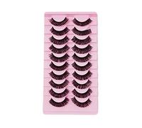 10Pairs 3D Russian False Eyelashes DD Curl 10-23mm Super Volume Reusable Natural Extensions Super Volume Fluffy Fake