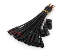 10Pairs Black Small Size 2/3/4/5 Pin 20cm Waterproof IP65 Male and Female LED Strip Cable Wire Connector BIANMTSW(10Pairs 3Pin Cable)