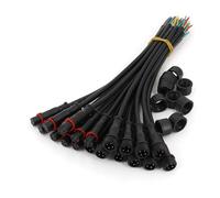 10Pairs Black Small Size 2/3/4/5 Pin 20cm Waterproof IP65 Male and Female LED Strip Cable Wire Connector BIANMTSW(10Pairs 4Pin Cable)