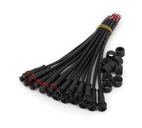 10Pairs Black Small Size 2/3/4/5 Pin 20cm Waterproof IP65 Male and Female LED Strip Cable Wire Connector AUOQKQUT(10Pairs 2Pin Cable)