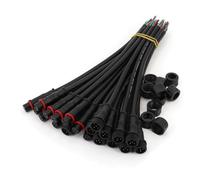 10Pairs Black Small Size 2/3/4/5 Pin 20cm Waterproof IP65 Male and Female LED Strip Cable Wire Connector BIANMTSW(10Pairs 5Pin Cable)