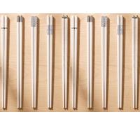 10Pairs Dishwasher Safe Reusable Easy to Use Chopsticks Set 9.5 Inches for Sushi, Ramen, Asian Cuisine, Noodles ,Gift Chop Sticks Matte Non-slip (10pairs white silver)