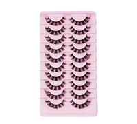 10Pairs Eye Lashes Russian Style Strip Lashes D Curl False Lashes Curled Eye Reusable Eyelashes Full A3U8 Fluffy