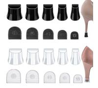 10Pairs High Heel Protectors 5Sizes Stiletto High Heel Stoppers Replacement Anti-Slip Heel Covers for High Heels Protecting Shoe Heels for Grass Wetlands Uneven Road Wedding Outdoor(Black,Transparent)