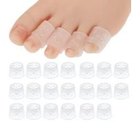 10Pairs Silicone Toe Sleeves Protectors Breathable Toe Covers Caps Pinky Toes Protector Soft Toes Tubes Pads Corn Cushions for Women Men Pain Relief, Calluses, Blisters, Bunion, Hammertoe