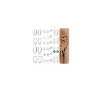 10Pairs Silver Earrings for Women Surgical Steel Flat Back Earrings Hypoallergenic | Waterproof Stud Hoop Cartilage Earring Stack Conch Daith Tragus Helix Piercing Jewellery