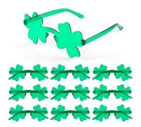 10Pairs St. Patrick's Day Sunglasses Green Shamrock Glasses Four Leaf Clover Glasses Irish Sunglasses Green Leprechaun Eyewear for St. Patrick's Day Party Accessories Dress Up Costumes Decor