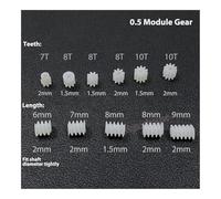 10pc 0.5M modulus Small electronic starter Gear 7T 8T 10T Teeth 1mm/2mm Shaft Toy RC Car Transmission Gear 6mm Worm Gear Helical Gear RUAJOGYNVM(Worm Gear 6x7x2mm)