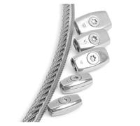 10Pc 2/3/4/6/8mm Double Hole Wire Rope Grip Cable Clamp Thread Simplex Zinc Alloy Silver Clip Applications Tool(3mm)