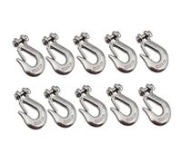 10PC 304 Steel Lifting Hooks with Safety Latch, Clevis Sling Hook, Fork Chain Hook, for Weight Lifting & Chain Wire Rope(5/16(load 1500lb))