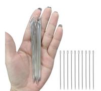 10pc 5" Large Extra Long Metal Needles Upholstery Leather Hard Work Needle Jewellery Craft Heavy Duty Needles with Bottle Travel Case