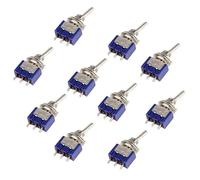10PC/5PCS Miniature Toggle Switch Single Pole Double Throw SPDT (MTS102) ON-ON 120VAC 6A 1/4 Inch Mounting MTS-102(5PCS)