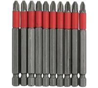 10pc 75mm Non Slip Pz2 Screwdriver Pozi Drill Bit Set For Power Tool