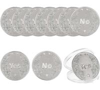 10Pc Alloy Yes/No Decision Coin Challenge Coin Decision Maker Flip Portable Double Sided Making Flipping Funny Heads and Tails Help You Make Decisions