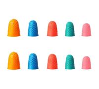 10pc Anti-Wear Thimble Set, 5 Size Options, 5 Vibrant Colors, Flexible Rubber Thumb Protectors, Ideal for Writing, Sorting, Reinforced Fingertip Guard for Enhanced Grip & Comfort