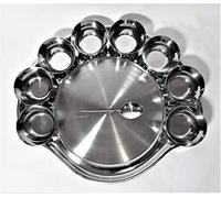 10Pc Beauitful Stainless Steel Authentic Traditional Asian/Indian Curry Thali (10 PcThali Set with Medium Polish Finish Bowls)
