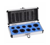 10PC Broken Nut Bolt Extractor Socket Head to Take Hexagonal Screw Tool Screws r Threading Tool Kit Black Nuts Set ()