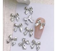 10Pc Butterfly Silver Butterfly 3D Metallic Butterflies Rhinestones For Acrylic Nails Designs