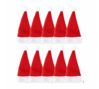 10pc Christmas Cutlery Bag Mini Santa Claus Hat Wine Bottle Caps Knives Forks Pocket Xmas Party Dinner Table Decor New Year 2024-10pcs