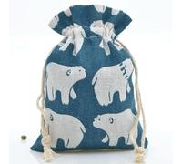 10pc Cute Print Reusable Cotton Line Bag Drawstring Pouches Candy Favor Holder Jewelry Party Gifts Bag 10x14cm/13x18cm 29 Colors